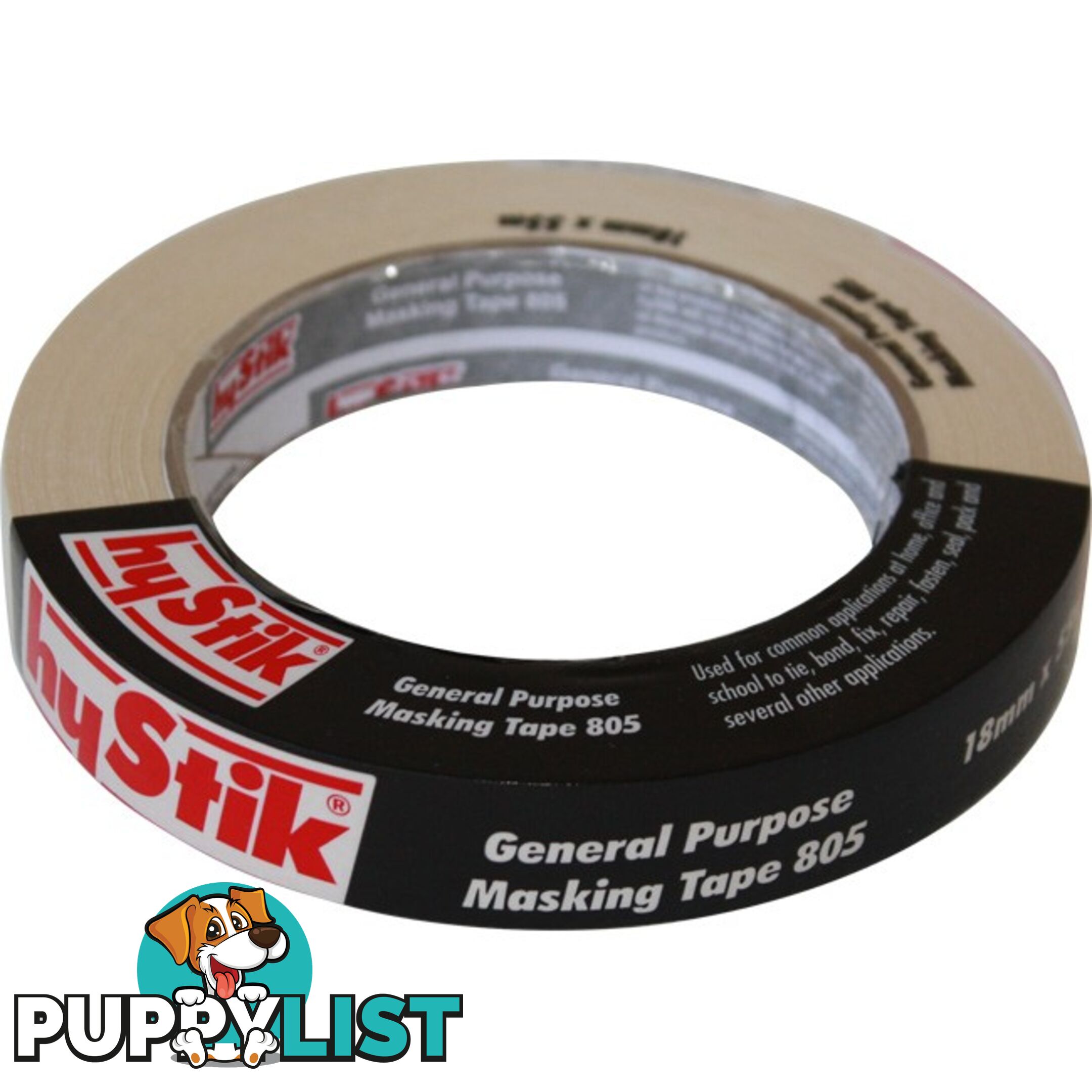 805MT18 GENERAL PURPOSE MASKING TAPE 18MM X 55MT ROLL