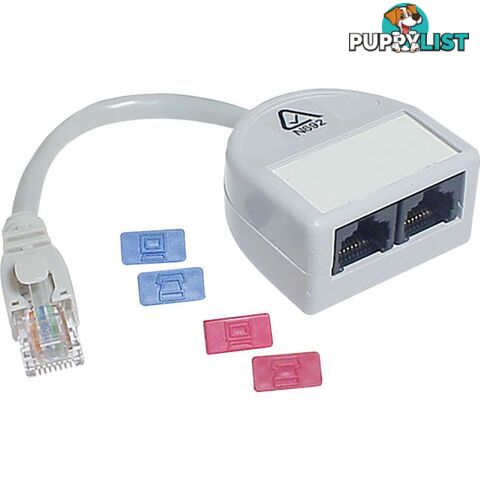 PK4515 RJ45 SPLITTER DATA TO DATA 100MM CORD 3-U5