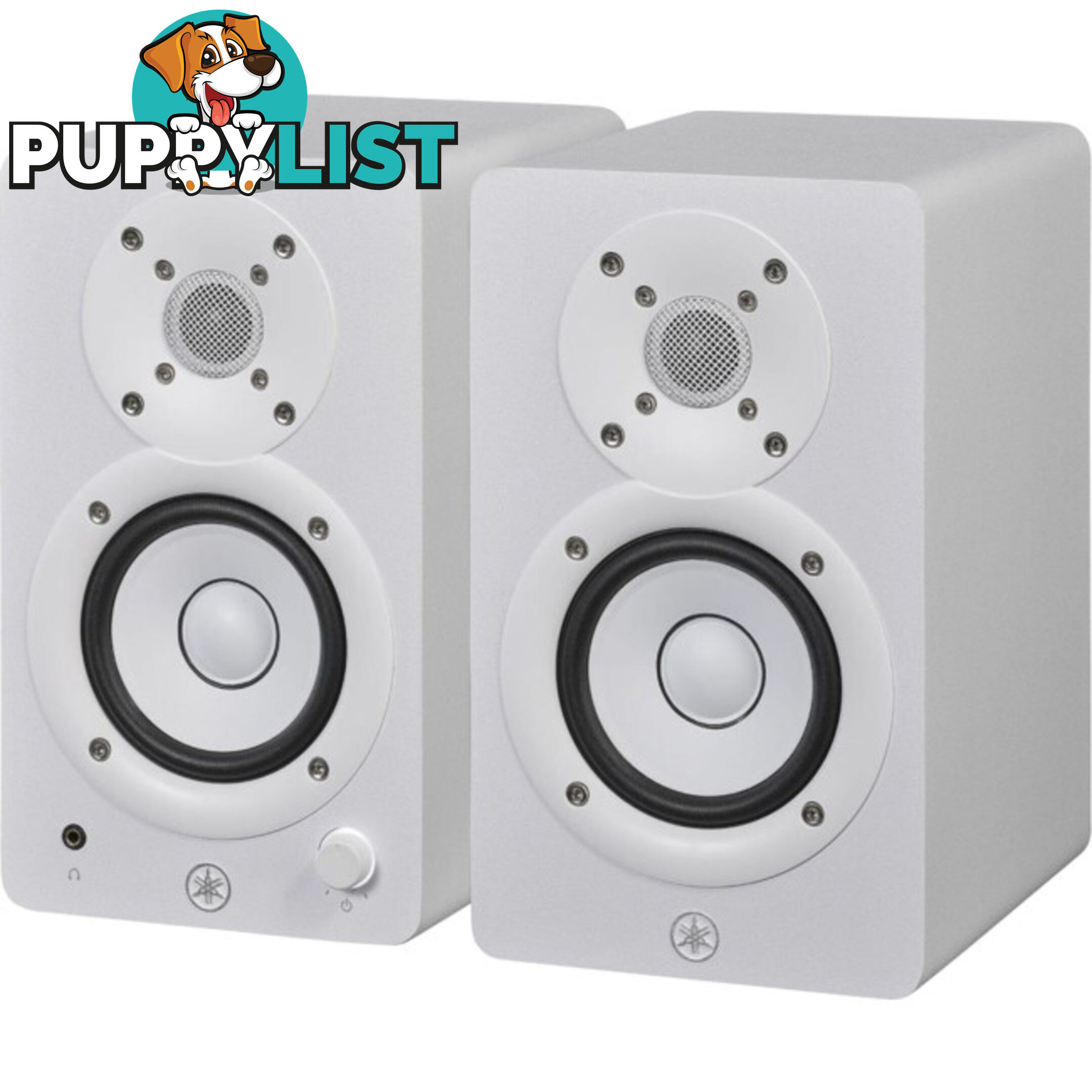 HS4W WHITE 4.5" 2 WAY POWERED STUDIO MONITORS