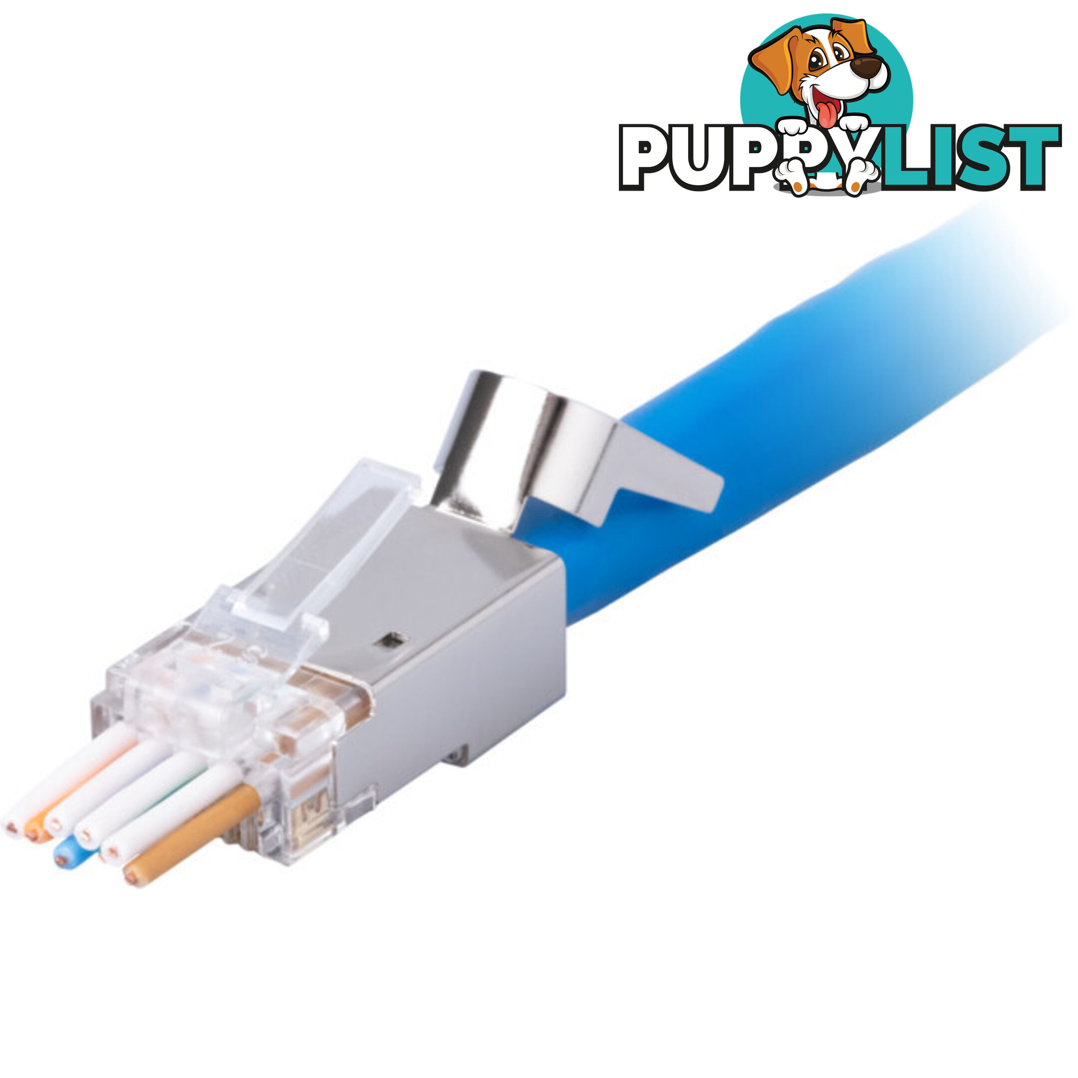 T3SPSC6GS1.35-50 STP RJ45 SHIELDED CAT6 SNAP PLUG WITH COPPER STRIP EXT GROUND 2PC 1.35MM PACK OF 50