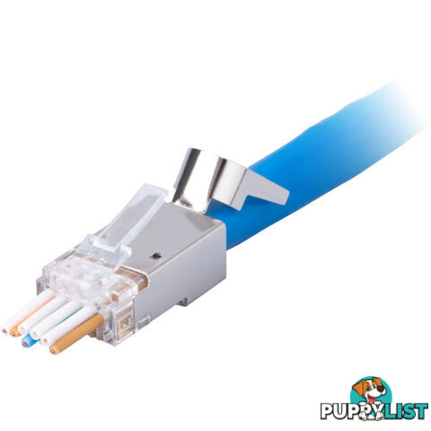 T3SPSC6GS1.35-50 STP RJ45 SHIELDED CAT6 SNAP PLUG WITH COPPER STRIP EXT GROUND 2PC 1.35MM PACK OF 50