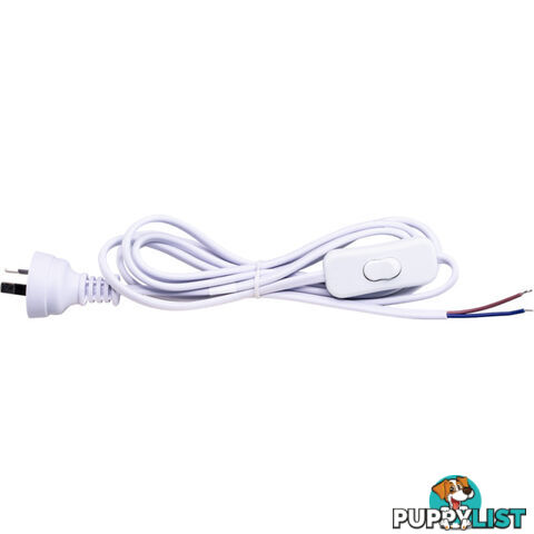 18WS INLINE SWITCH POWER LEAD WHITE 2.3M 2 CORE