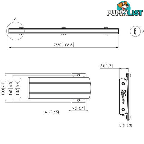 PFB3427 BLACK 2765 MM INTERFACE BAR VOGEL'S