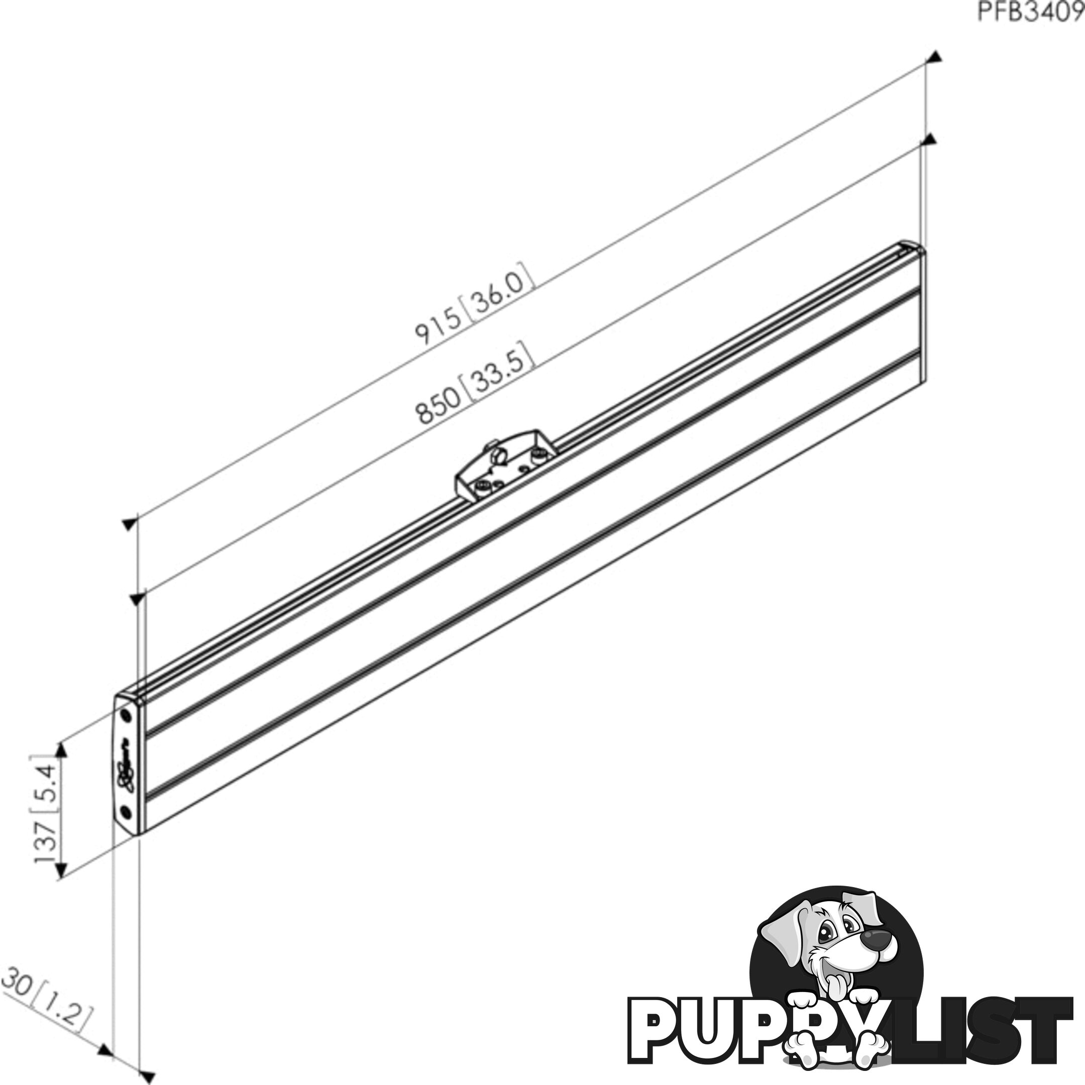 PFB3409B BLACK 915MM INTERFACE BAR VOGELS