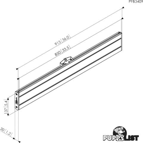 PFB3409B BLACK 915MM INTERFACE BAR VOGELS