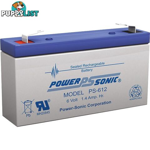 PS612 6V 1.4AMP SLA BATTERY F1 TERMINAL SEALED LEAD ACID