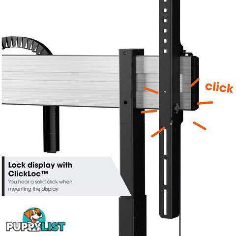 RISE5205 MOTORIZED DISPLAY LIFT TROLLEY - STANDARD WHEELS 50MM PER SEC SPEED - UP TO 86" -120KG DISPLAY