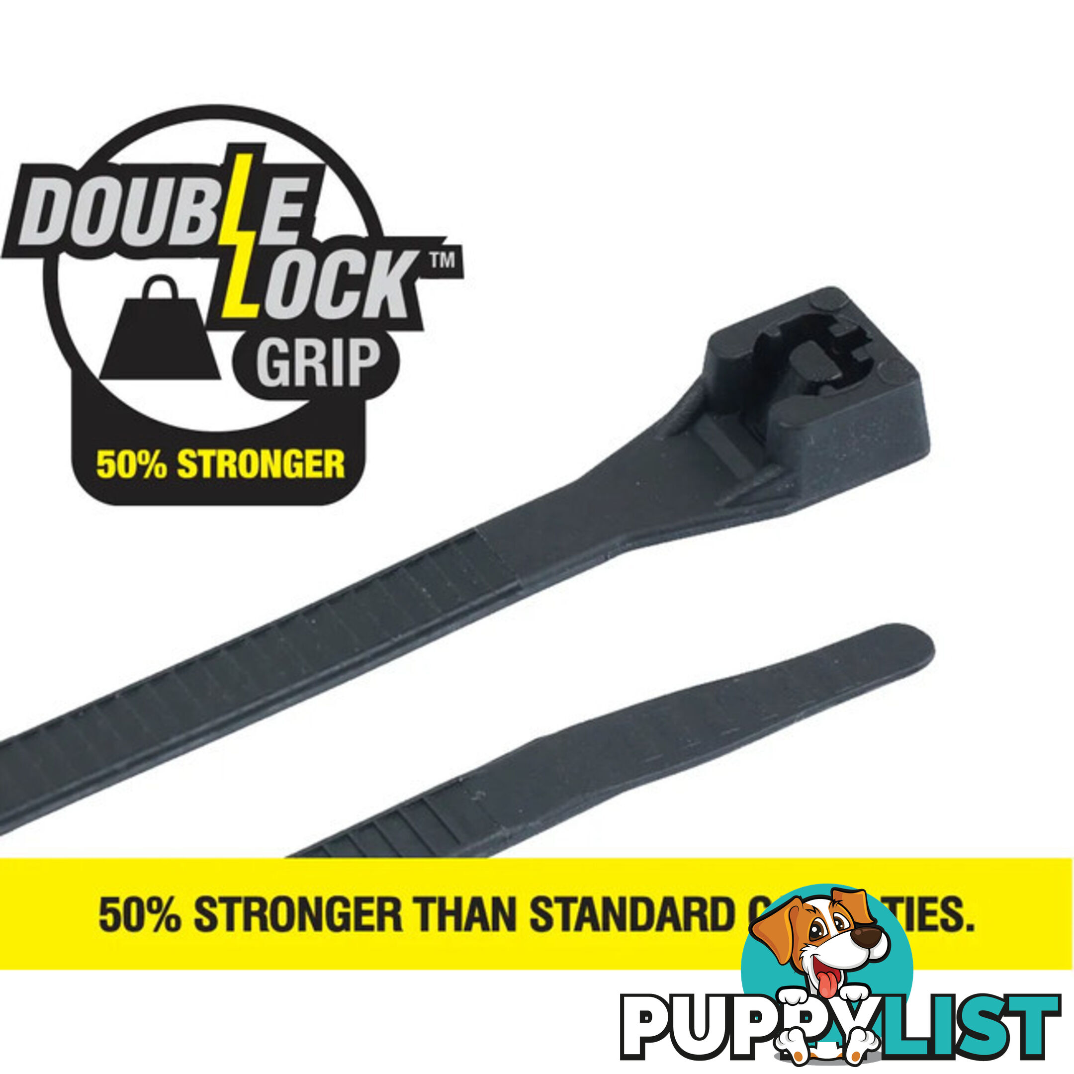 CT360BKDL 360 X 4.3MM DOUBLE LOCK CABLE TIE 100PK BLACK