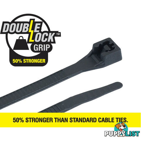 CT360BKDL 360 X 4.3MM DOUBLE LOCK CABLE TIE 100PK BLACK