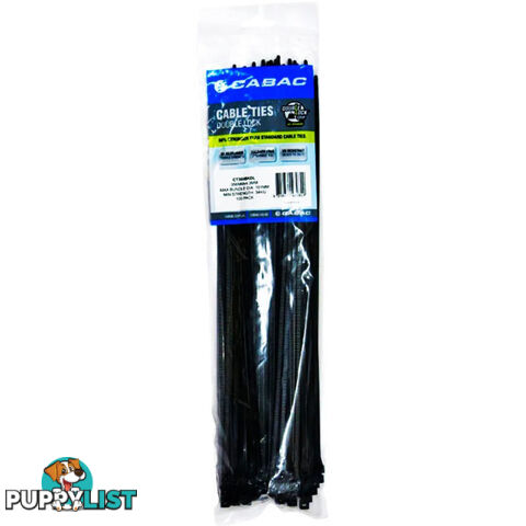 CT360BKDL 360 X 4.3MM DOUBLE LOCK CABLE TIE 100PK BLACK