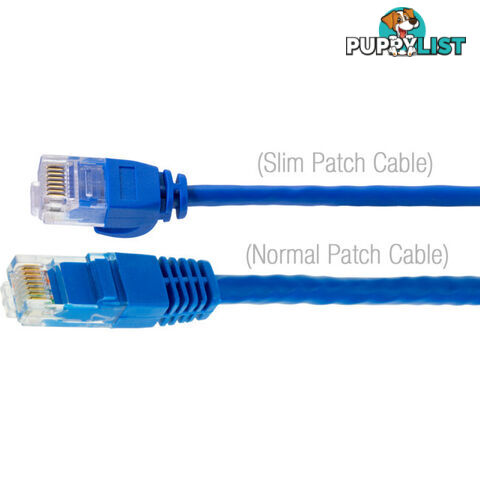 LC6SL0050BL 0.5M SLIM CAT6 PATCH LEAD BLUE ULTRA THIN