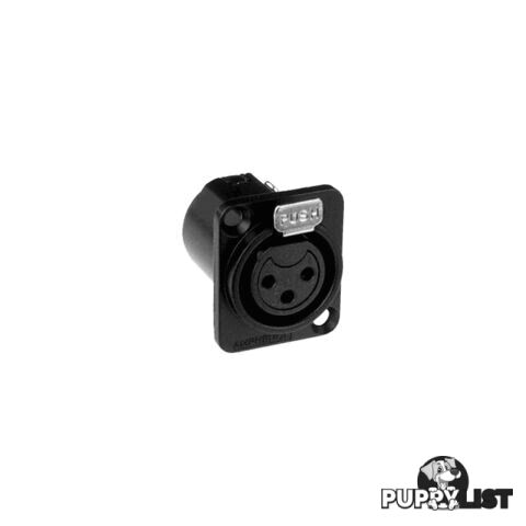 PD5362 3 PIN PANEL XLR SOCKET METAL BLACK SQUARE