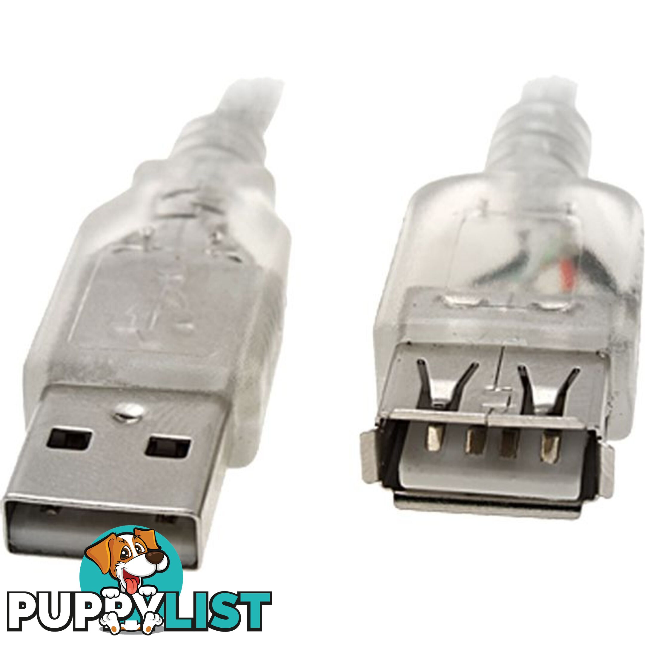 LC7194 3M USB-A PLUG TO USB-A SOCKET EXTENSION USB2.0 TRANSPARENT