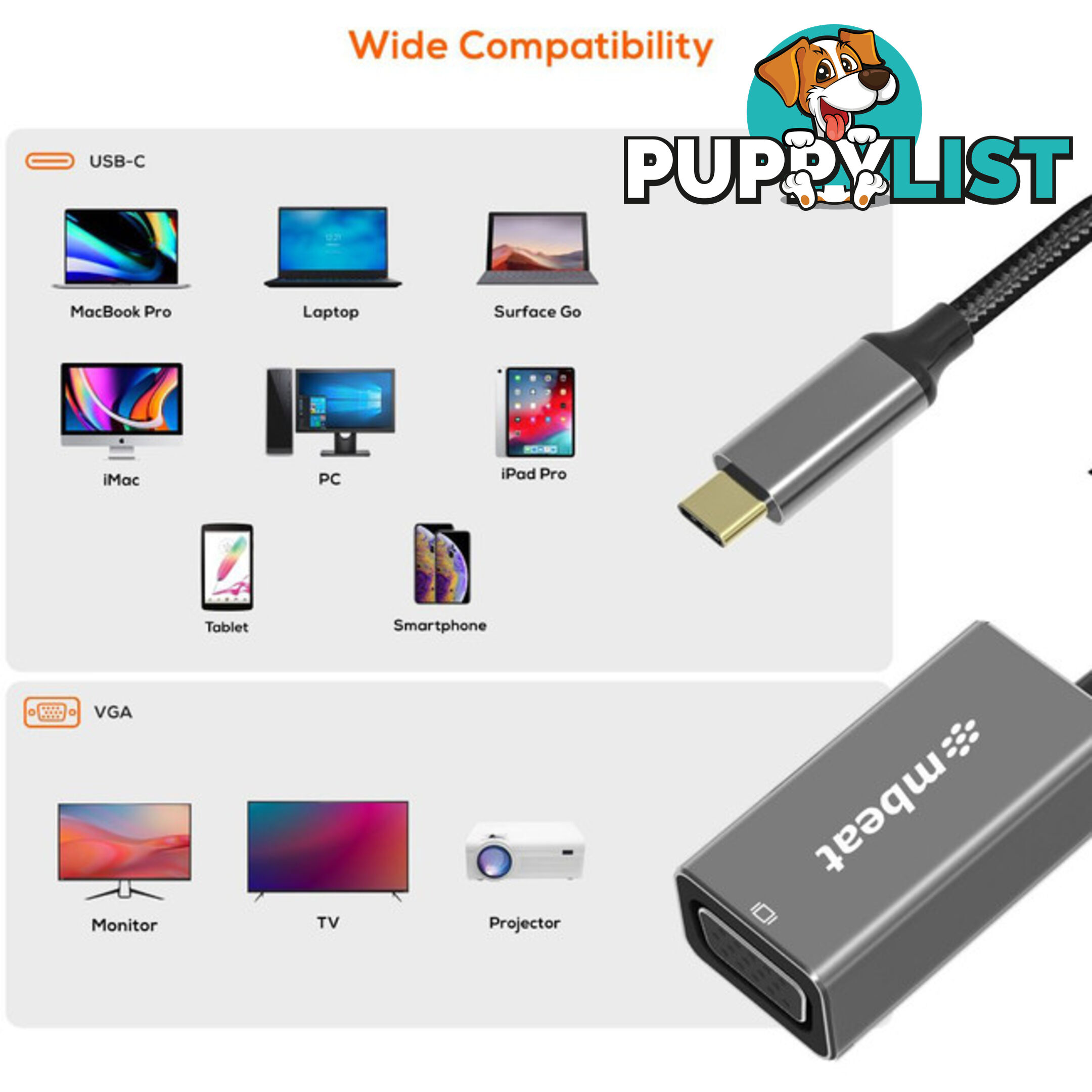 LC7972 USB-C TO VGA ADAPTER TOUGHLINK