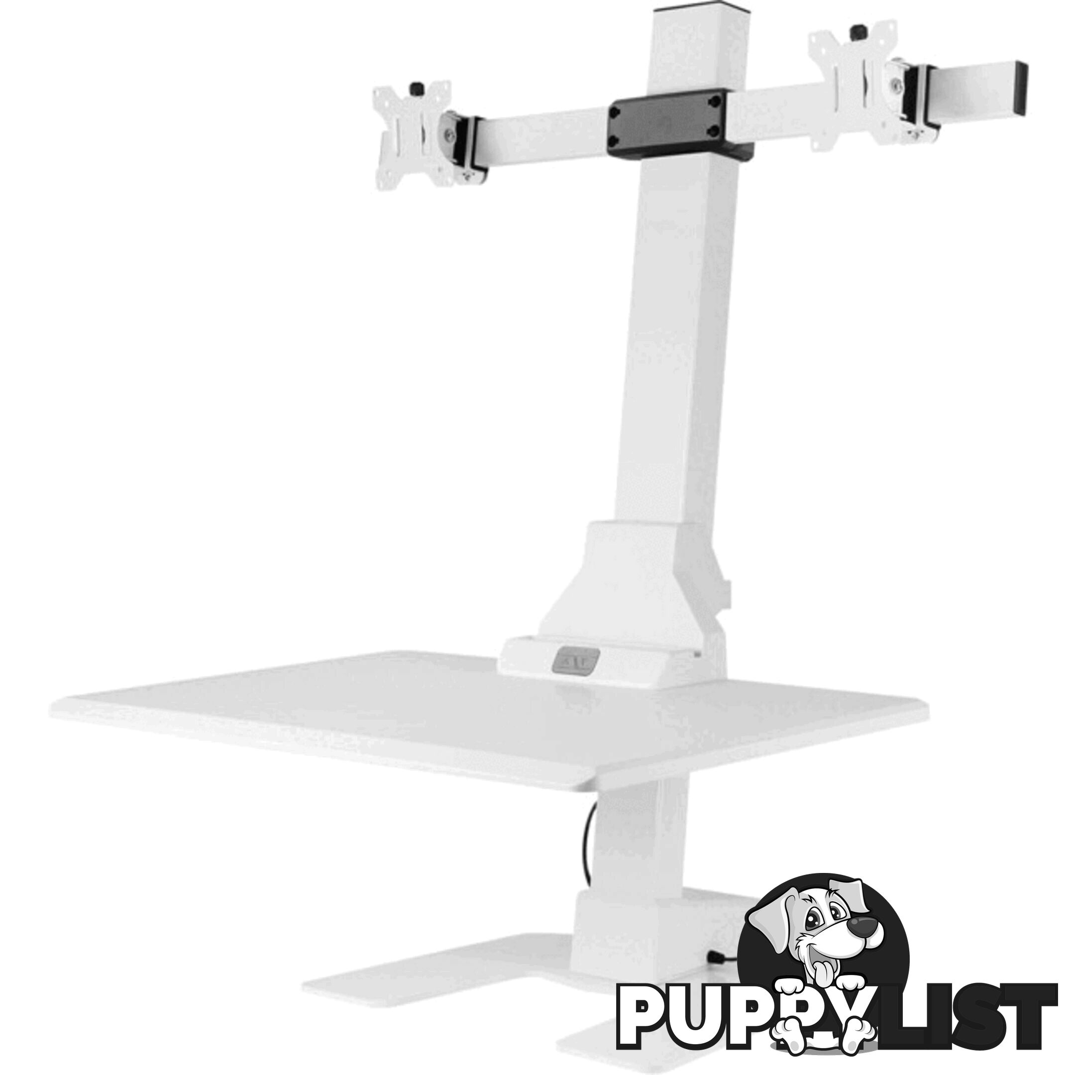 EDT10T02W DUAL MONITOR ELEC SIT STAND DESKTOP WORK STATION- WHITE