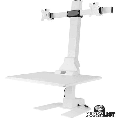 EDT10T02W DUAL MONITOR ELEC SIT STAND DESKTOP WORK STATION- WHITE