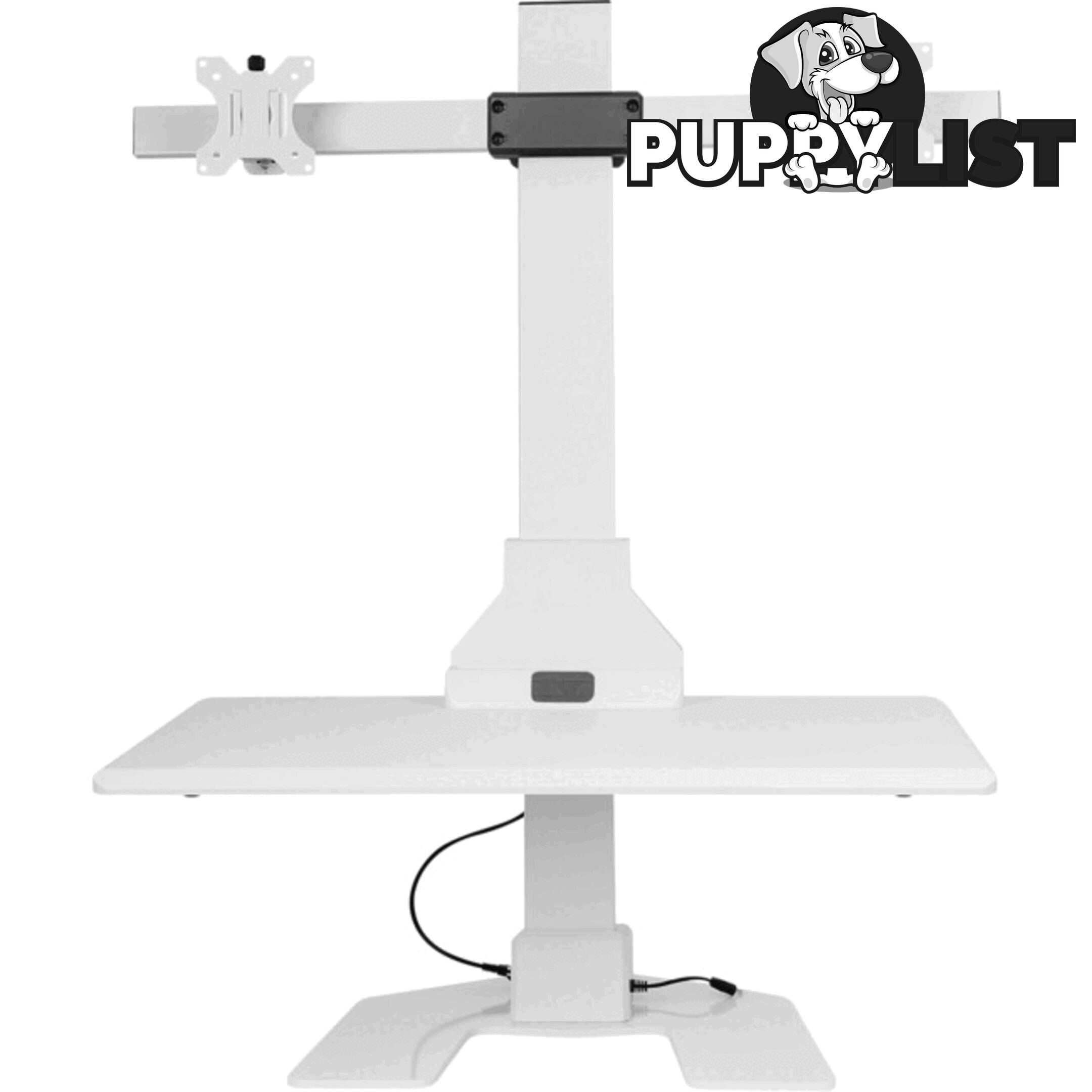 EDT10T02W DUAL MONITOR ELEC SIT STAND DESKTOP WORK STATION- WHITE