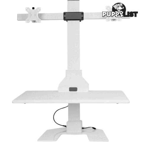 EDT10T02W DUAL MONITOR ELEC SIT STAND DESKTOP WORK STATION- WHITE