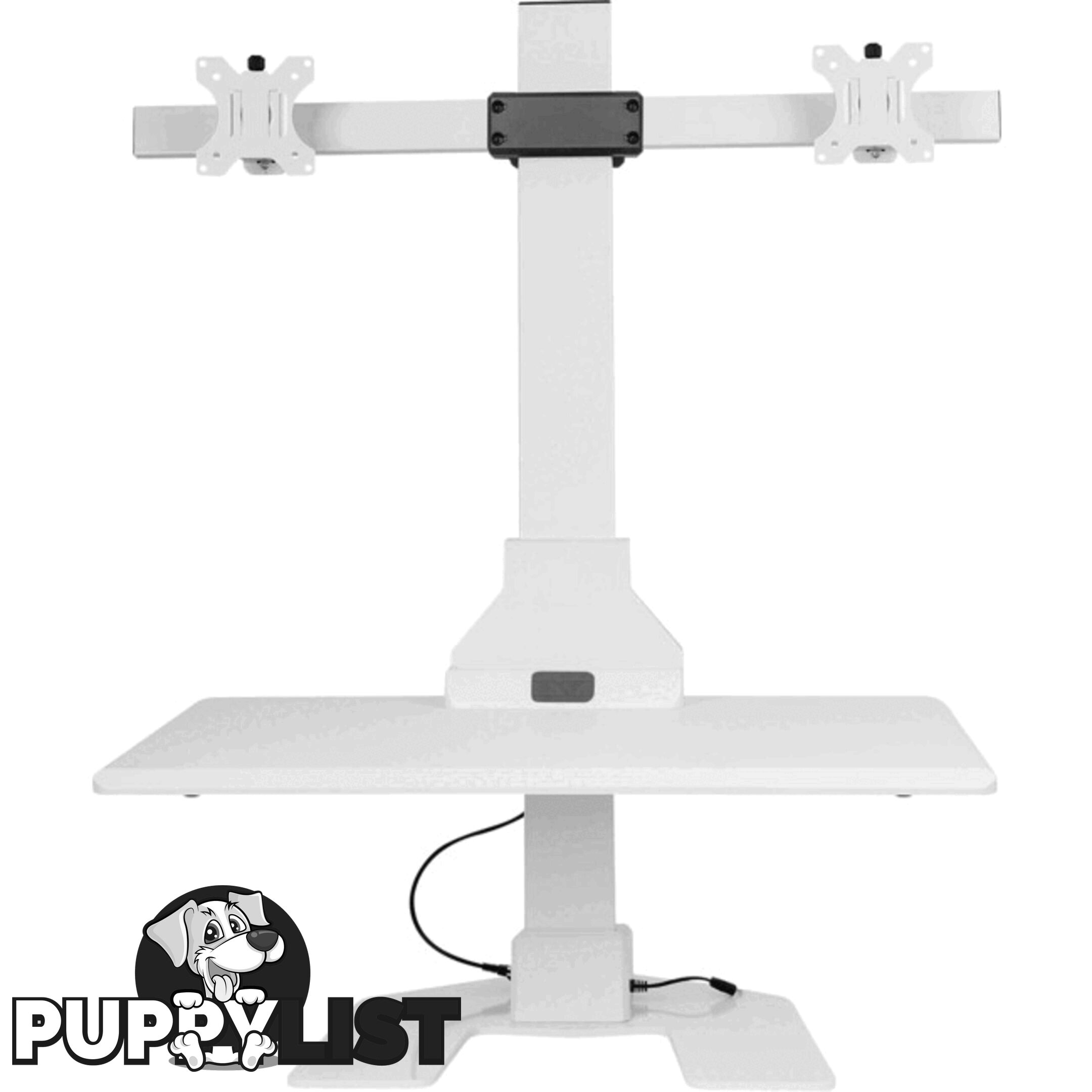 EDT10T02W DUAL MONITOR ELEC SIT STAND DESKTOP WORK STATION- WHITE