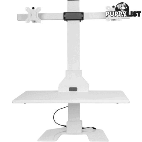 EDT10T02W DUAL MONITOR ELEC SIT STAND DESKTOP WORK STATION- WHITE