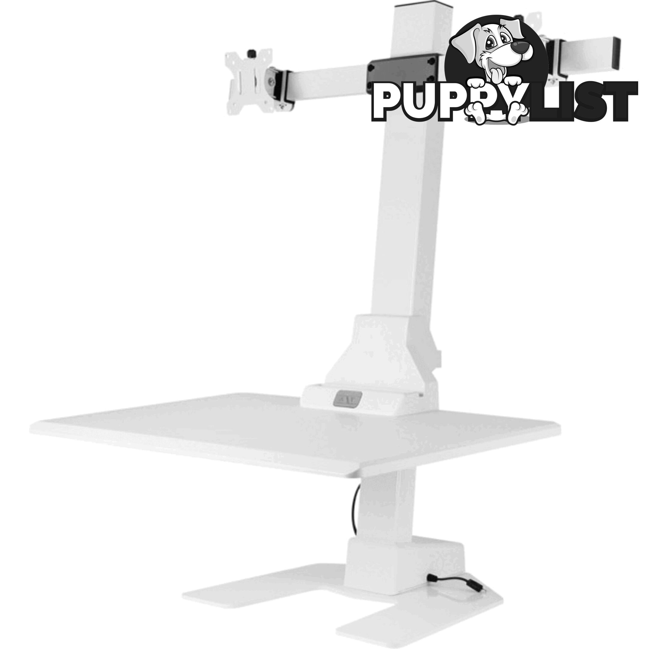 EDT10T02W DUAL MONITOR ELEC SIT STAND DESKTOP WORK STATION- WHITE