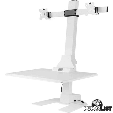 EDT10T02W DUAL MONITOR ELEC SIT STAND DESKTOP WORK STATION- WHITE