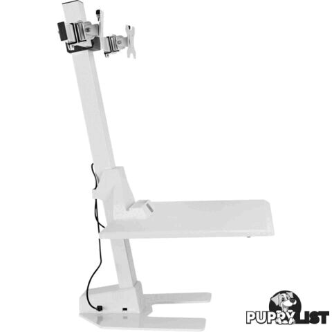 EDT10T02W DUAL MONITOR ELEC SIT STAND DESKTOP WORK STATION- WHITE