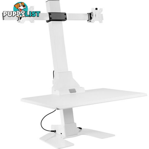 EDT10T02W DUAL MONITOR ELEC SIT STAND DESKTOP WORK STATION- WHITE