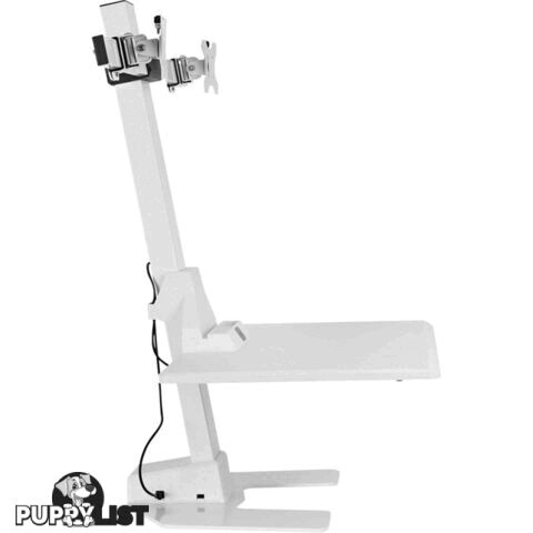 EDT10T02W DUAL MONITOR ELEC SIT STAND DESKTOP WORK STATION- WHITE