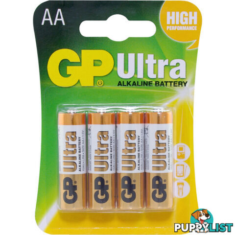 GP15AUC4 GP 1.5V ULTRA ALKALINE AA BATTERY CARD OF 4