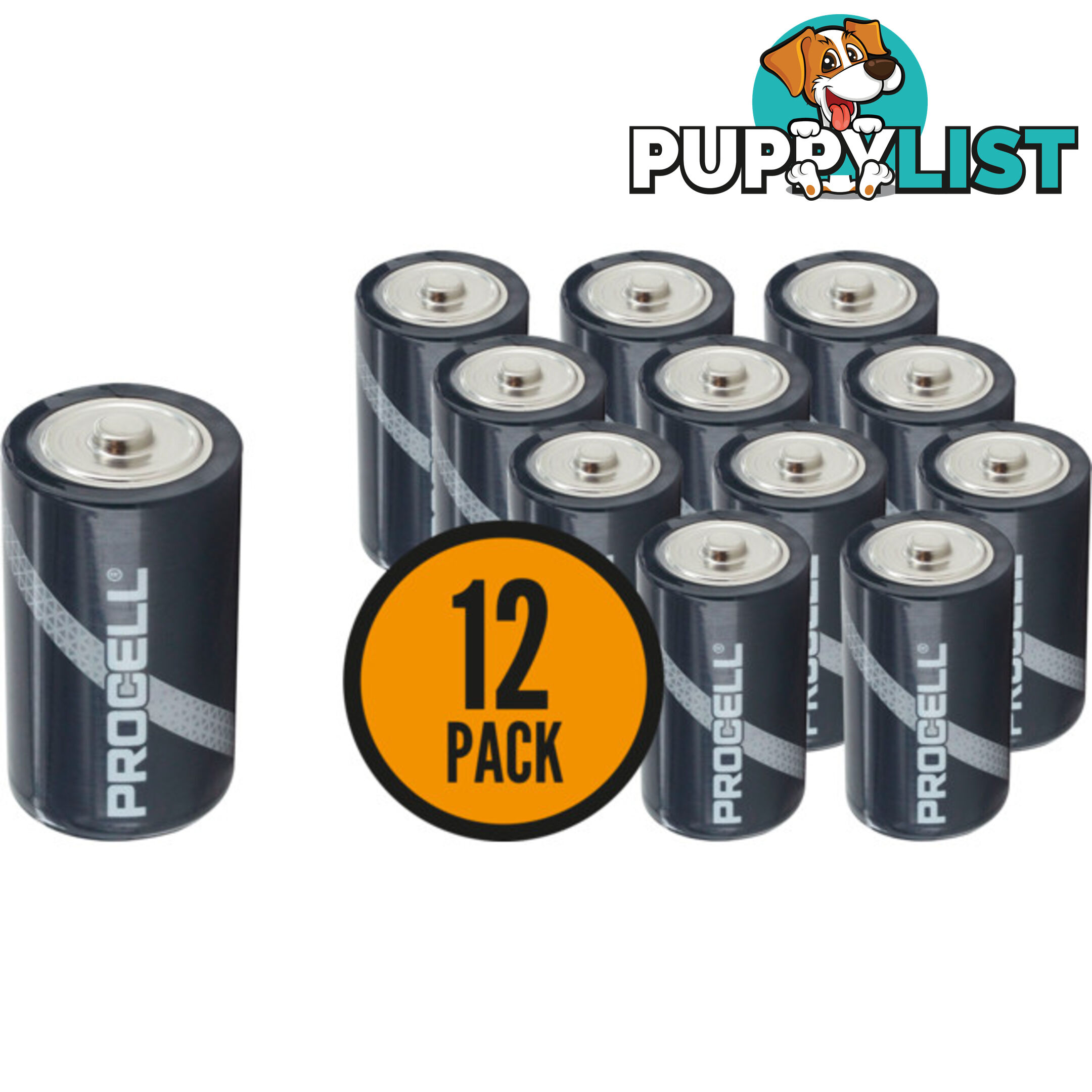 PC1300 D' 12 PACK PROCELL BATTERIES BULK ALKALINE DURACELL