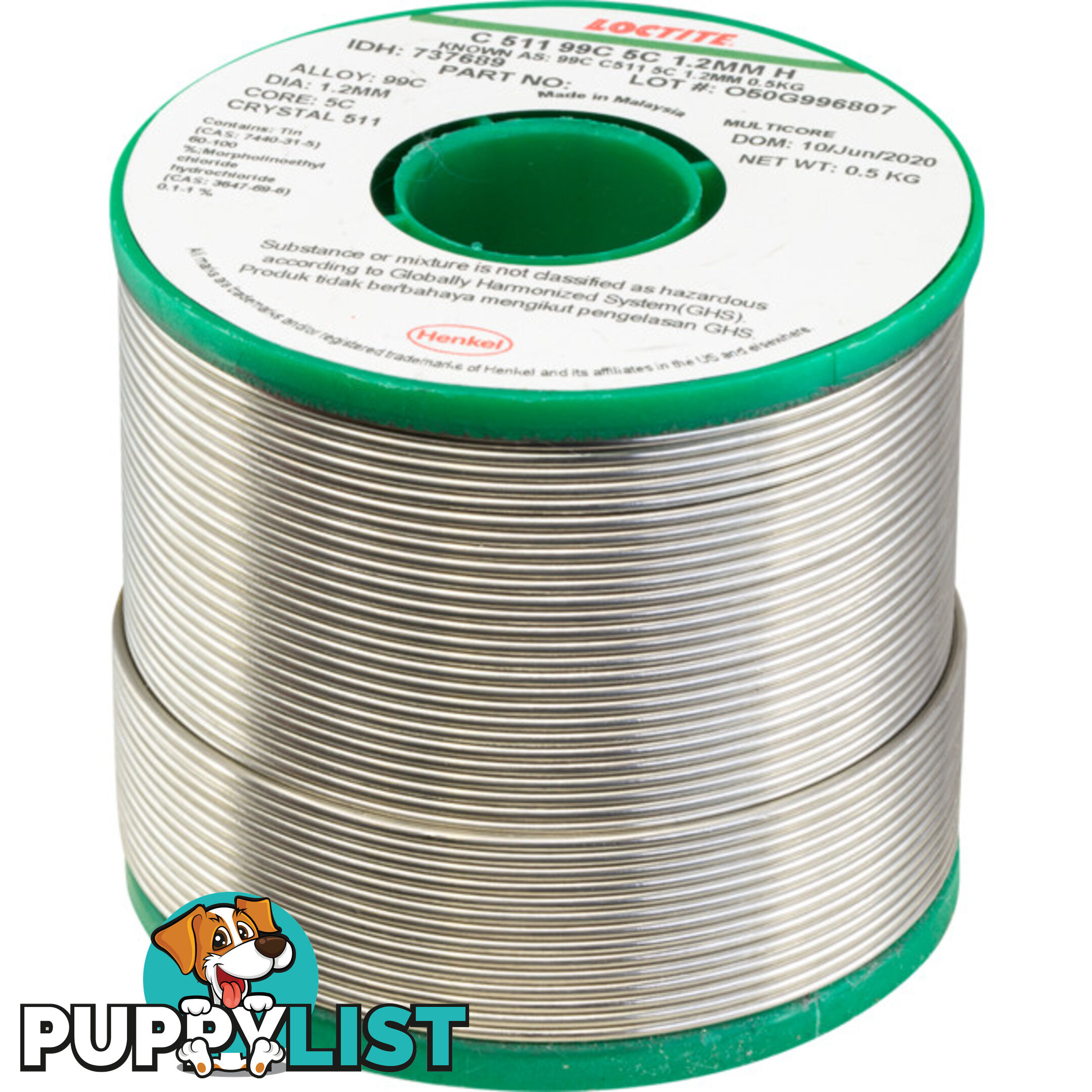 LF1.22-500G 1.22MM LEAD FREE SOLDER 500G 99% TIN, 1% COPPER - MULTICORE