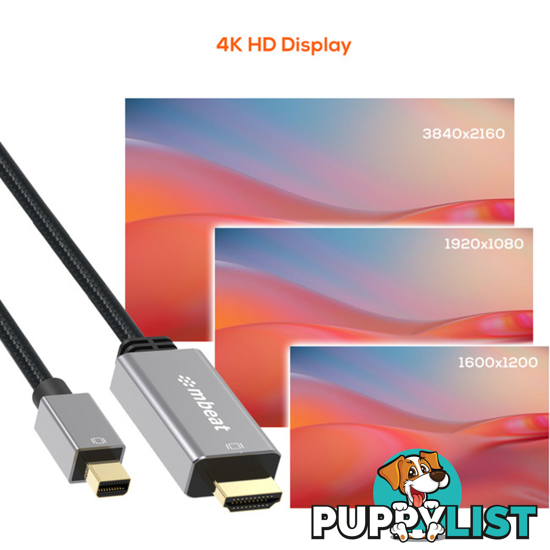 LC7990 1.8M MINI DISPLAY PORT TO HDMI 4K TOUGHLINK