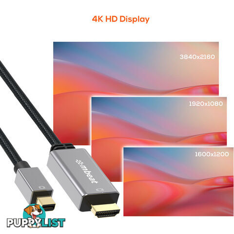 LC7990 1.8M MINI DISPLAY PORT TO HDMI 4K TOUGHLINK