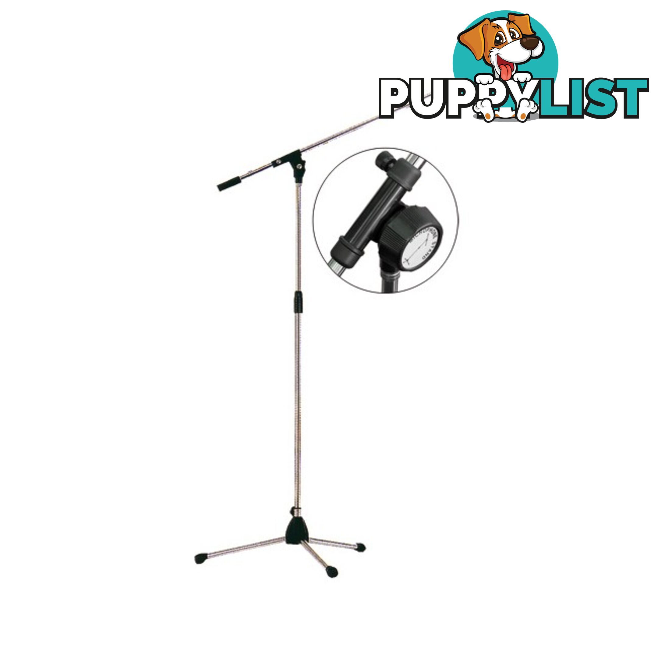 04349MS SINGLE MICROPHONE FLOOR STAND WITH 82CM FLOATING BOOM