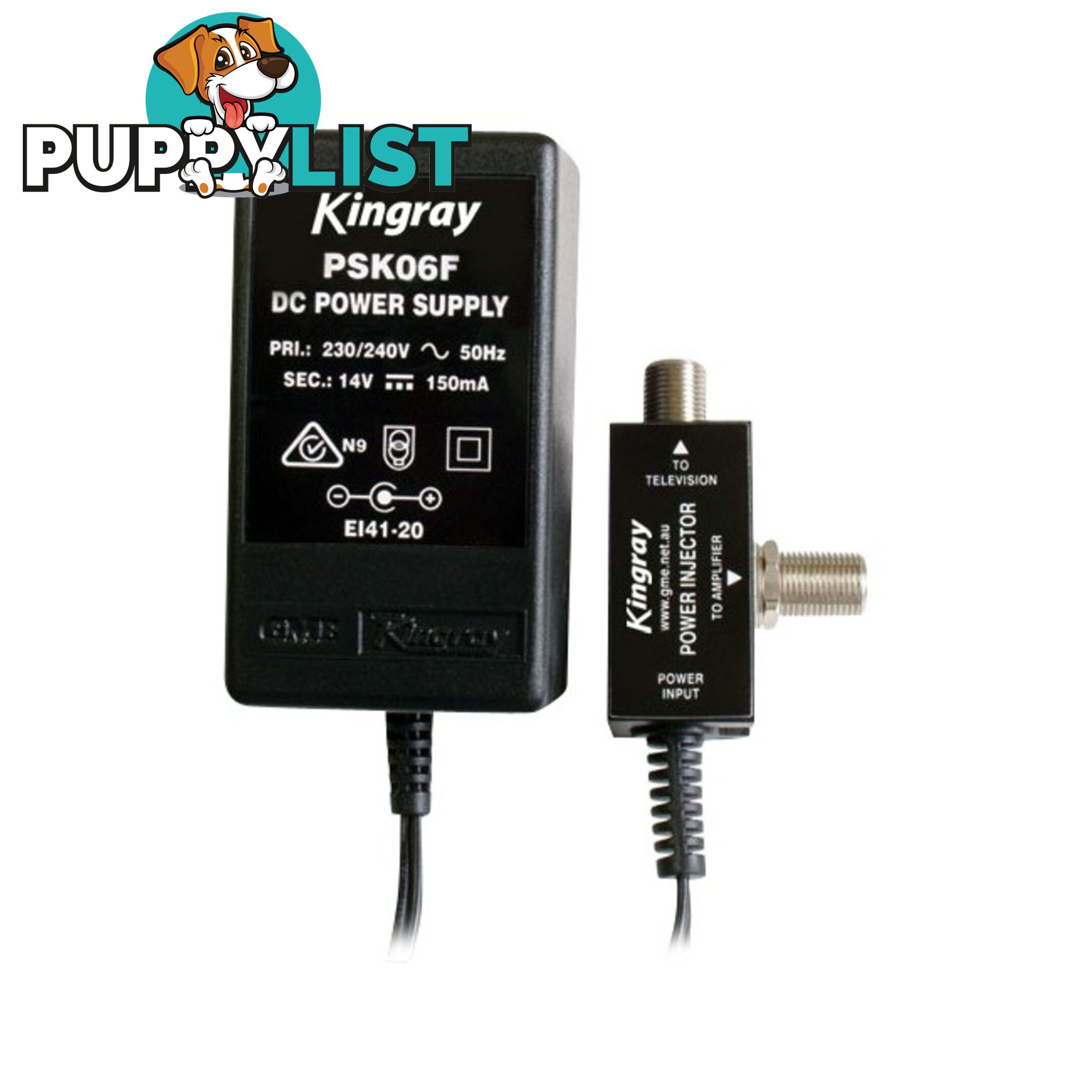 PSK06F 14V DC 150MA POWER SUPPLY 'F' TYPE KINGRAY