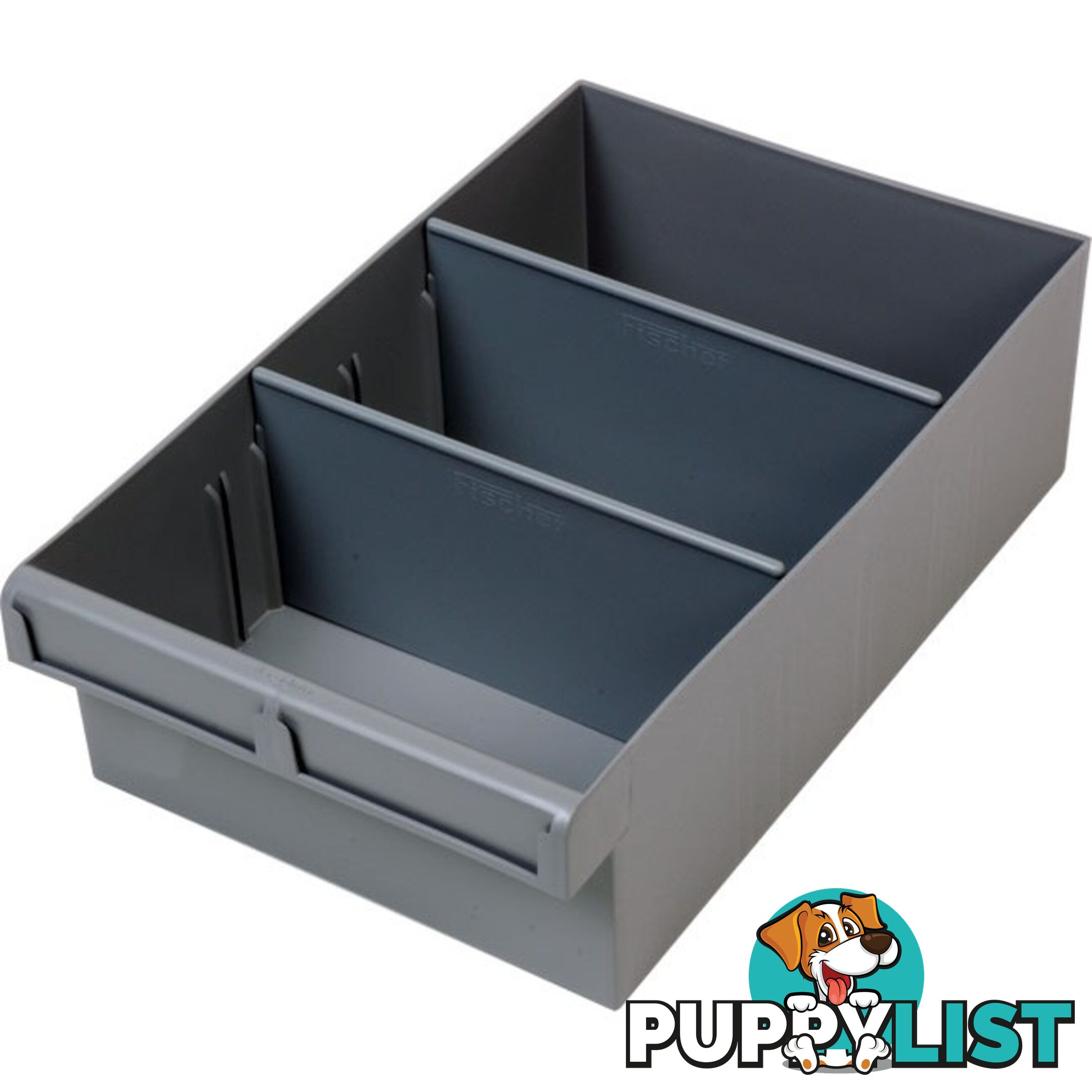 1H024GR GREY 300MM LARGE PARTS TRAY STORAGE DRAWER WITH DIVIDERS