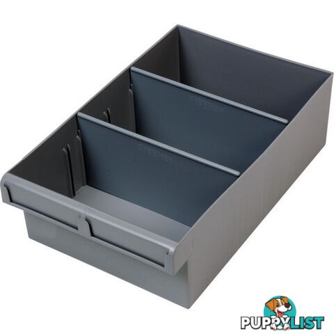 1H024GR GREY 300MM LARGE PARTS TRAY STORAGE DRAWER WITH DIVIDERS