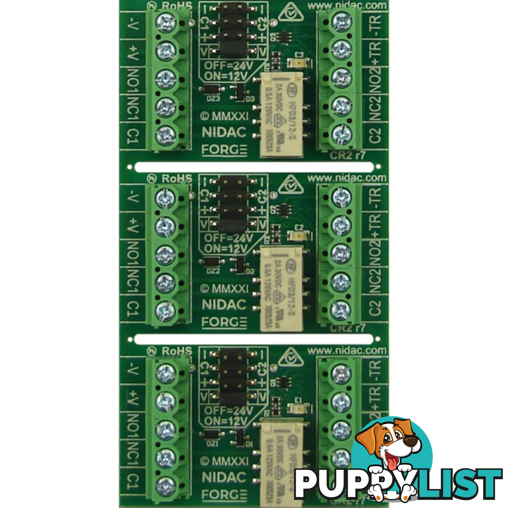 CR2/3 CONTROL RELAY DPDT 3PK