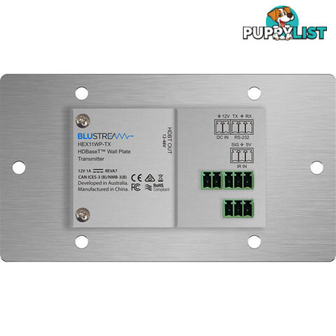 HEX11WPTX HDMI WALL PLATE HDBASET TX RS-232 & IR UPTO 70M (4K- 40M)