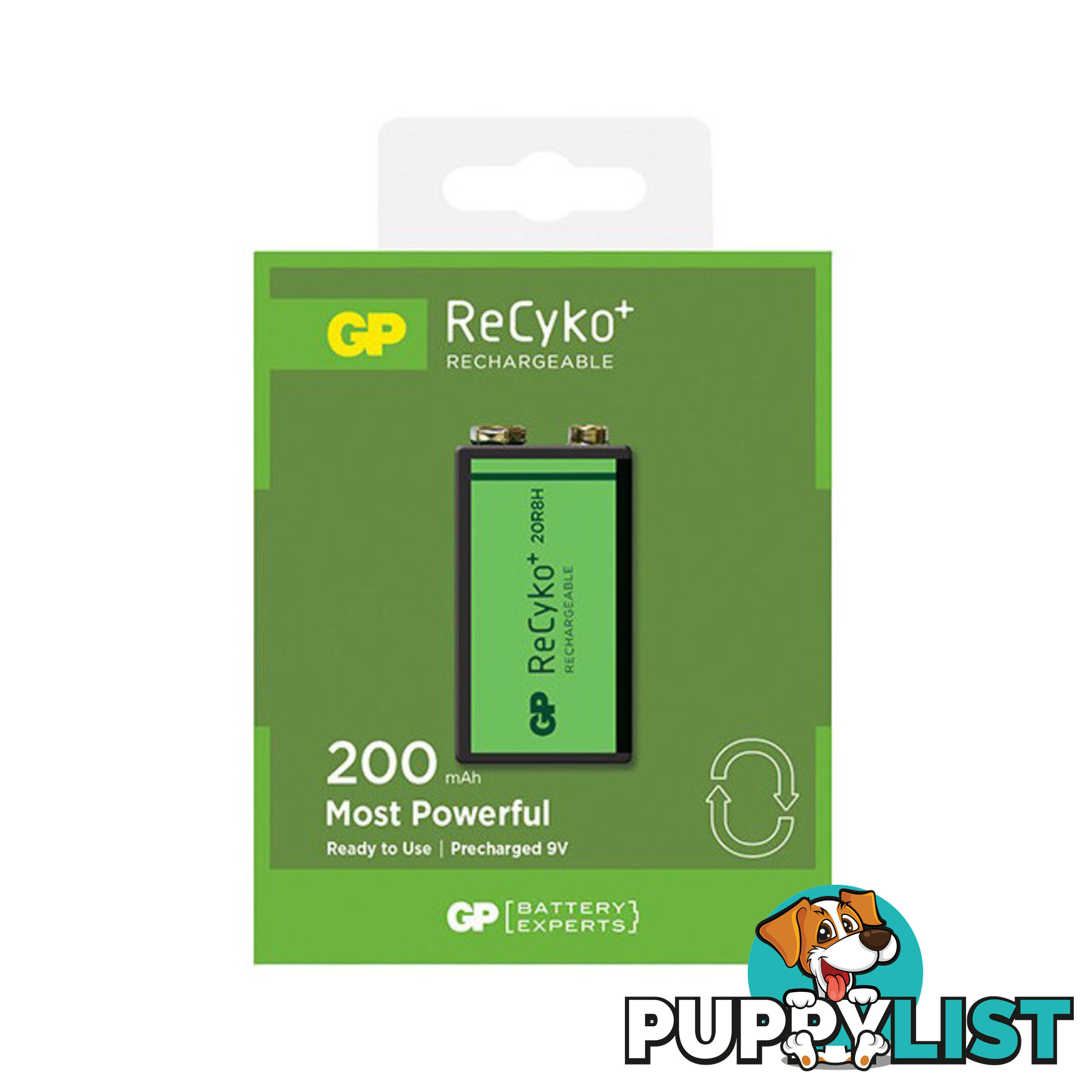 GP9VRECY RECYKO LSD 9V SINGLE BATTERY RECHARGEABLE NIMH GP