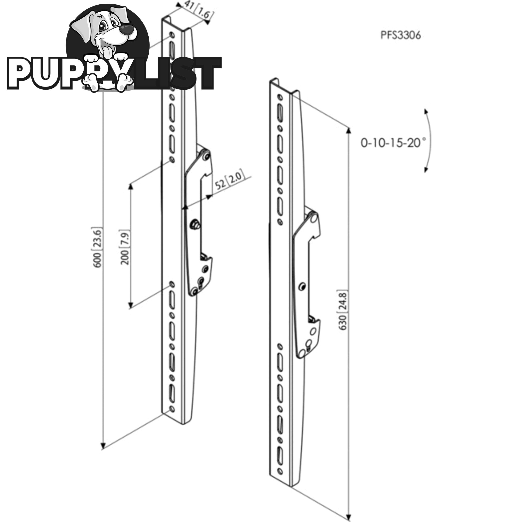 PFS3306 80KG INTERFACE DISPLAY STRIPS 630MM CONNECT IT SERIES