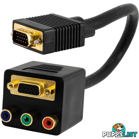 LC6092 VGA PLUG TO 3XRCA AND VGA 30CM SOCKET- VGA TO COMPONENT LEAD