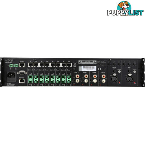 MTX88 8 ZONE MULTI ZONE AUDIO MATRIX MIXER WITH WEB BASED CONTROL