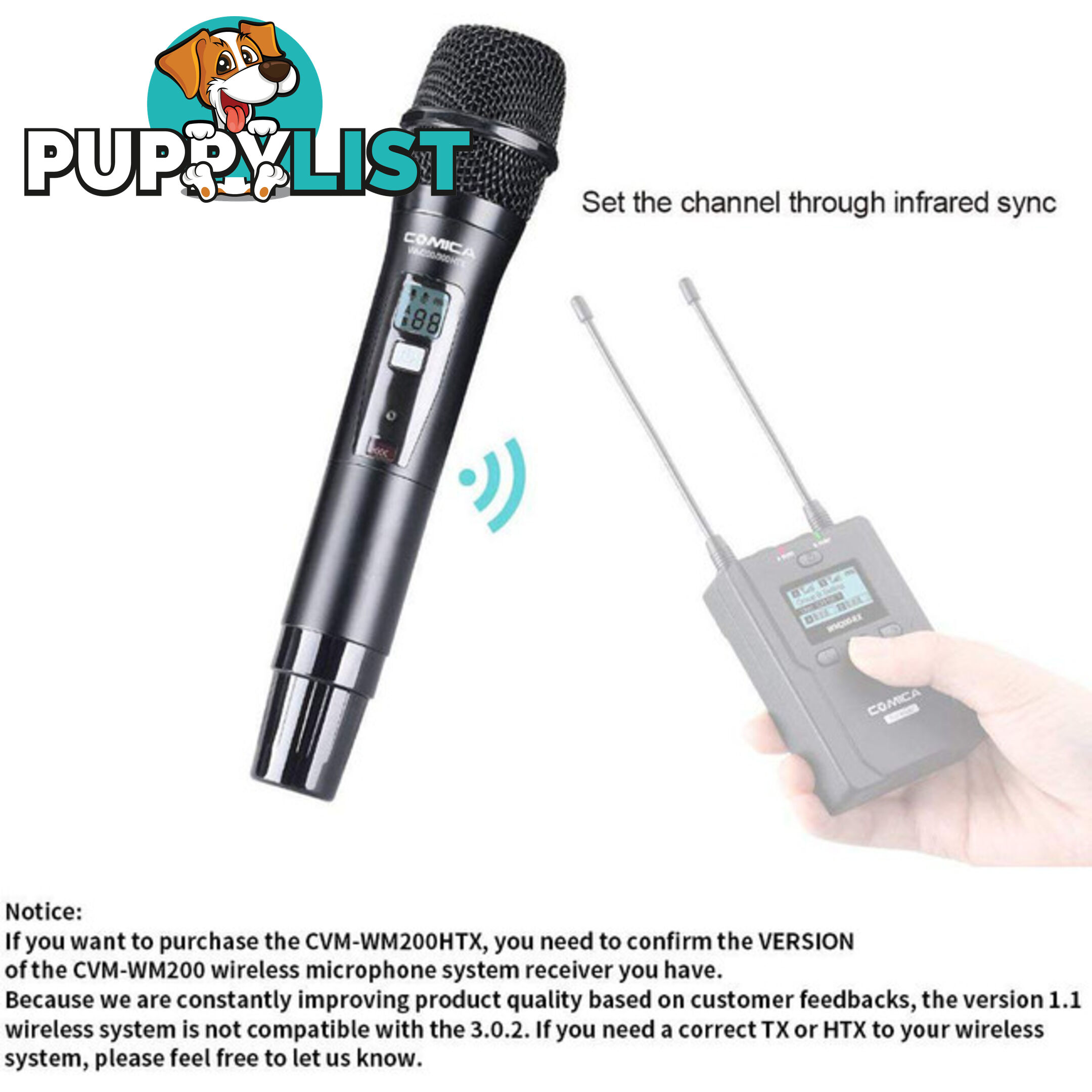 WM300HTX UHF WIRELESS MICROPHONE ONE TRANSMITTER