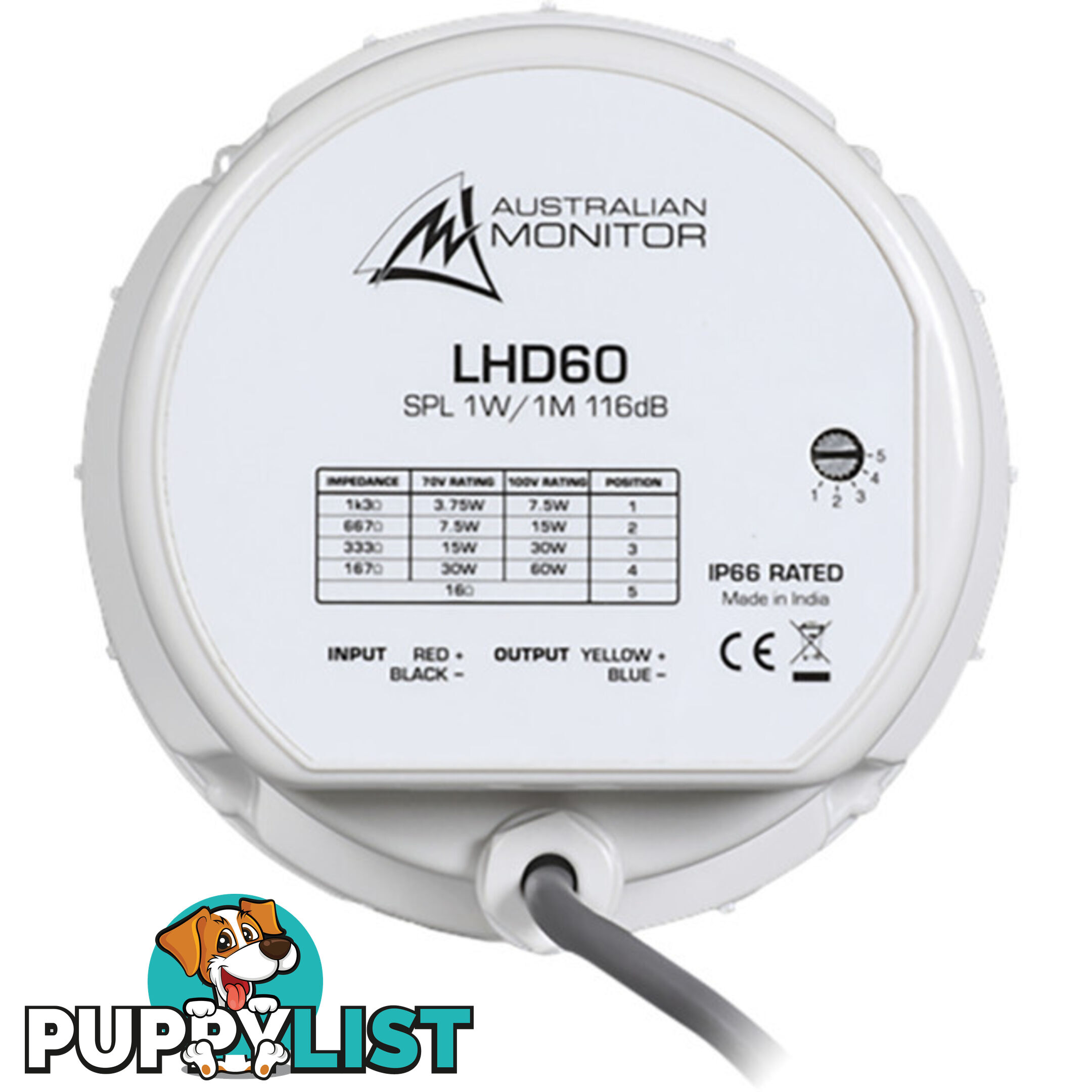 LHD60 60W 100V HORN DRIVER REQUIRES H16 OR HK16 FLARE