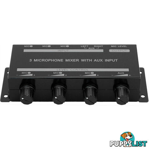 PRO1348 3CH MICROPHONE MIXER WITH AUX INPUT