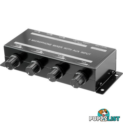 PRO1348 3CH MICROPHONE MIXER WITH AUX INPUT