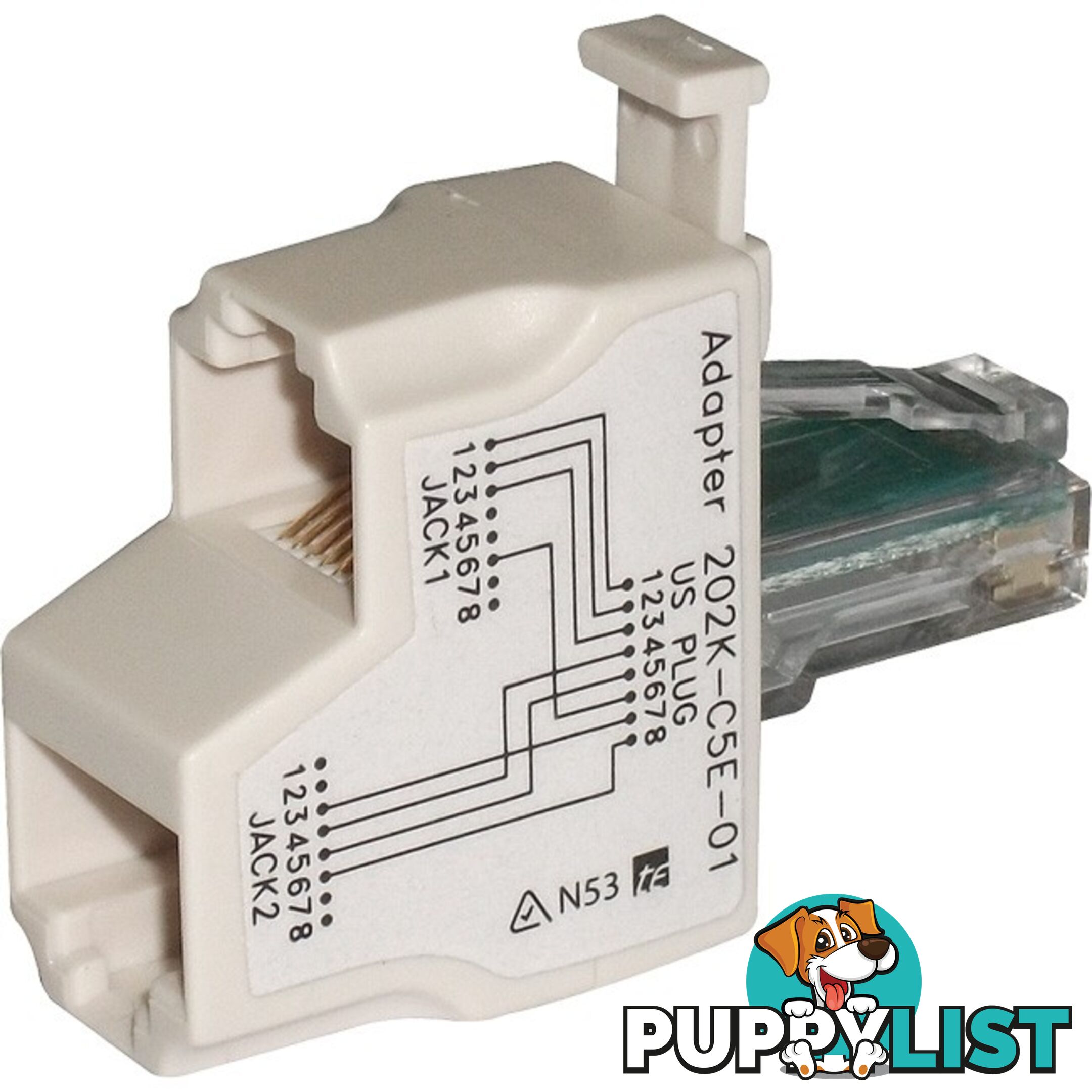 PK4542 RJ45 DATA/VOICE LINE SPLITTER 1X RJ45 PLUG TO 2X RJ45 SOCKET