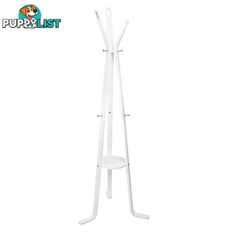 Wooden Clothes Stand Coat Rack Hat Jacket Hanger Bag Umbrella Hook White